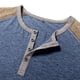 thumbnail image 4 of Blusas y camisas de manga larga con cuello redondo para hombre, informales, de manga larga, cuello redondo, medio botón, a cuadros, con bolsillos y bloques de color, blusas de poliéster para hombre, 4 of 7