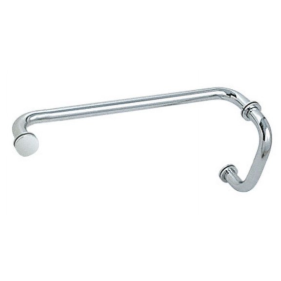 CRL BMNW6X12CH Polished Chrome 6" Pull Handle and 12" Towel Bar BM Series Combination Without Metal Washers