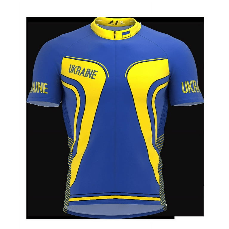Ukraine Full Zipper Bike Short Sleeve Cycling Jersey for Men Size 4XL Walmart