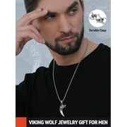 FaithHeart Wolf Tooth Necklace for Men Punk Tribal Fang Totem Amulet Pendant Necklace Animals Protectoion Jewelry Christmas Jewelry Gift for Son Brother Christmas