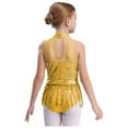 thumbnail image 2 of CHICTRY Filles Enfants Justaucorps-Robe de Danse Jazz Latin à Paillettes avec Franges Ventre Tango Rumba Samba Salsa Costume de Danse Jaune 14, 2 of 5