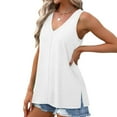 thumbnail image 5 of Tank Tops for Women Summer V Neck T Shirts Trendy Sleeveless Basic Tee Loose Fit 2025 Fashion, 5 of 6