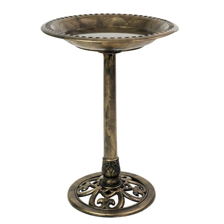 J&J Global LLC Acadia Brushed Bronze Birdbath by Sun-Ray