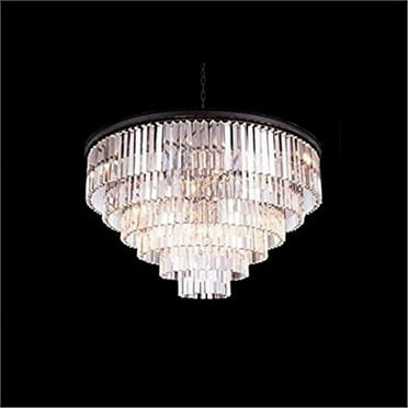 PWG Lighting - Lighting By Pecaso  20 in. Metro - Hanging Chandelier with Heirloom Handcut Clear Crystal - Mocha Brown
