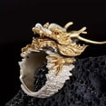 thumbnail image 4 of Osdhezcn Vintage Golden Dragon Ring Adjustable Open Mouth Unique Ring Ornament Fashion Jewelry Accessory for Women and Men, 4 of 12