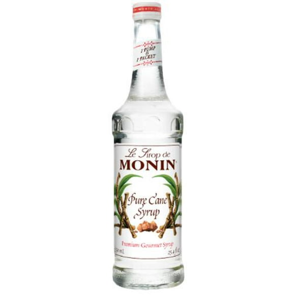 Monin Pure Cane Syrup - 4 Liters Total (4x 1L) - Neutral Sweetener - For Bars, Coffee & Baking