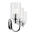 thumbnail image 3 of 55226CHFLU Kichler Lighting Gioe - 3 Light Bath Vanity-10.5 Inch Tall and 24.25 Inch Wide-Chrome Finish-Clear Fluted Glass Color, 3 of 5