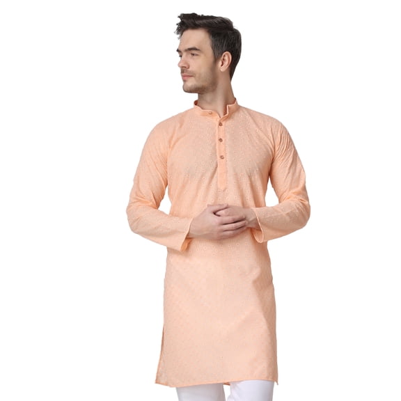Royal Kurta Men's Cotton Chikankari Work Kurta