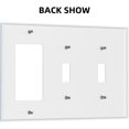 thumbnail image 4 of NICKSUN Cute Animal Dogs Puppy Combination Wall Plate, 3 Gang 2 Toggle 1 Rocker Outlet Cover Decorative Switch Plate for Office Home Decor, 4.5 x 4.5 Inch, 4 of 7