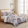 thumbnail image 5 of Quilts Queen Size, Purple Coastal Summer Soft Comforter Bedding Set for Bed, Coral Shell Starfish Nautical Beige Lightweight Quilted Bedspread with Pillow Cover(2 Pieces) for All Season, 90x96 Inch, 5 of 9