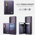 thumbnail image 5 of Allytechgroup for Samsung Galaxy S25 Ultra Case, RIFD Blocking PU Leather Magnetic Wallet Back Cover With Card Slots Cash Pocket Anti-Scratch Shock-Absorbent Protective Case for Women Men, Purple, 5 of 12