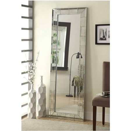 Coaster Company Floor Mirror With Antigue Silver Beveled Edge Coaster Company Floor Mirror With