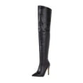 thumbnail image 5 of Stiletto Thigh High Boots for Women Sexy Fashion Slim Fit Leather Pointed Toe Dress Heels over The Knee Tall Boots, 5 of 6