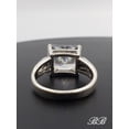 thumbnail image 3 of 12x10MM Brilliant Radiant Cut Solitaire Side Set Ring, 5A Quality Cubic Zirconia, Made to Order, 925 Sterling Silver, 3 of 4