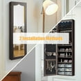 Gymax Wall Door Mounted Jewelry Cabinet Organizer LED Mirror Brown ...