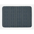 thumbnail image 1 of Abstract Bath Mat, Geometric Repeating Ornamental Shapes with Circles and Vertical Stripes, Plush Bathroom Decor Mat with Non Slip Backing, 29.5" X 17.5", Violet Blue and Black, by Ambesonne, 1 of 2