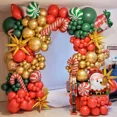 thumbnail image 2 of Kit de arco de guirnalda de globos navideños, conos de piruleta rojos y verdes, globos de aluminio con forma de estrella, suministros de decoración para fiestas navideñas de Año Nuevo, regalos, 2 of 5