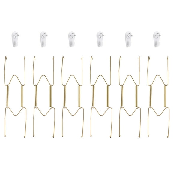 Unique Bargains 8 Inch Stainless Steel Invisible Wall Plate Hangers With Tip Protector for Decorative Plates and Art 6pcs