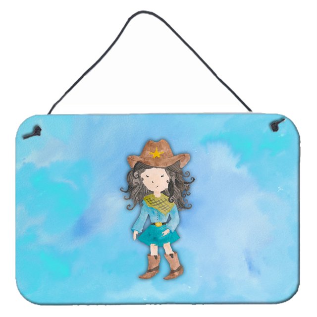 "Treasures Cowgirl Watercolor Metal Print, 8""H x 12""W, Multicolor" Caroline's Treasures BB7367DS812