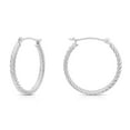 thumbnail image 7 of Tilo Jewelry 14K White Gold Twisted Square Tube Round Hoop Earrings (20mm) for Women & Unisex, 7 of 7