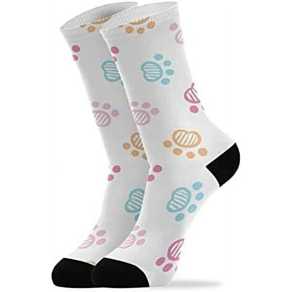 Coolnut Cute Dog Paw Socks Winter Warm Socks Fashion Print Socks Novelty Casual Socks for Men Women( 1 Pack)