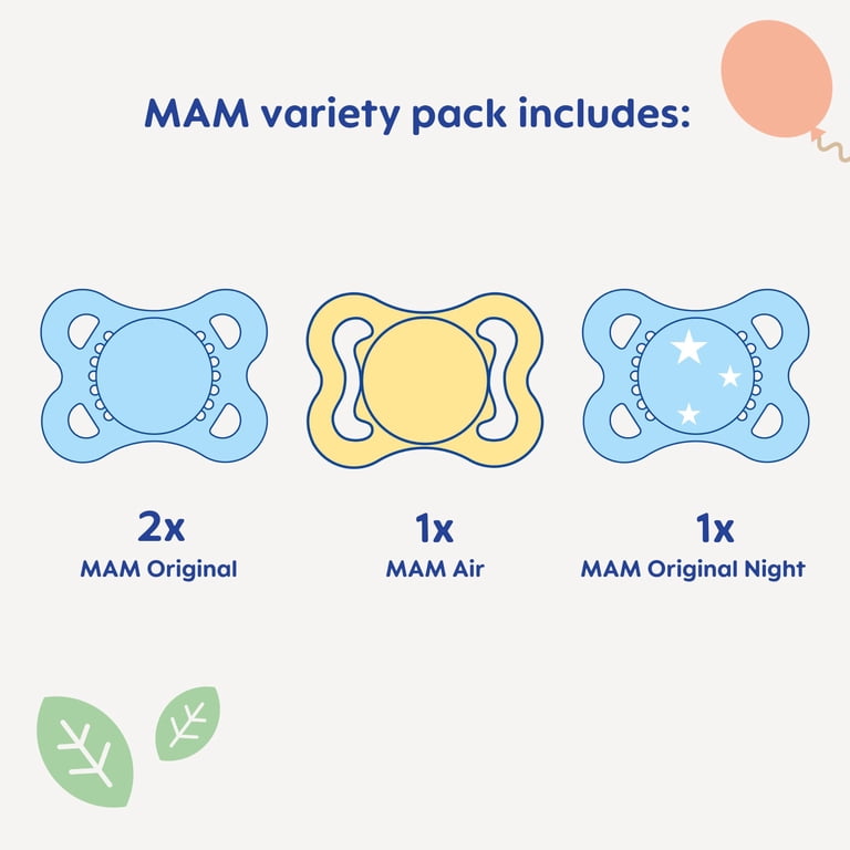 MAM Variety Pack Pacifier, 0-6 Months, Unisex, 4 Count - Walmart.com