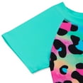thumbnail image 5 of Girls Tankini Swimsuit Bathing Suit Short Sleeve Shorts Leopard Heart Printed Girls' Swimwear Green 4-5 Years, 5 of 8