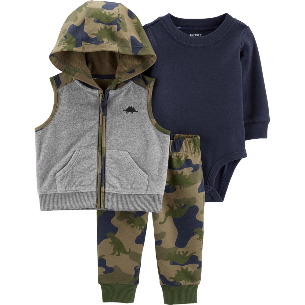 Carter's Carters Baby Boys 3pc. Camo Dinosaur Jacket Clothing Set
