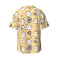 thumbnail image 5 of Uemuo Rabbit And Candy Pattern Cotton Linen Short Sleeve Shirts,Casual Lightweight Button Down Shirts,Vacation Beach Summer Tops-Small, 5 of 7