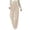 Beige, variant on Corduroy Pants Women Straight Leg Elastic Waist Drawstring Pants Adjustable Soft Comfy Pants with Pockets, S-2XL