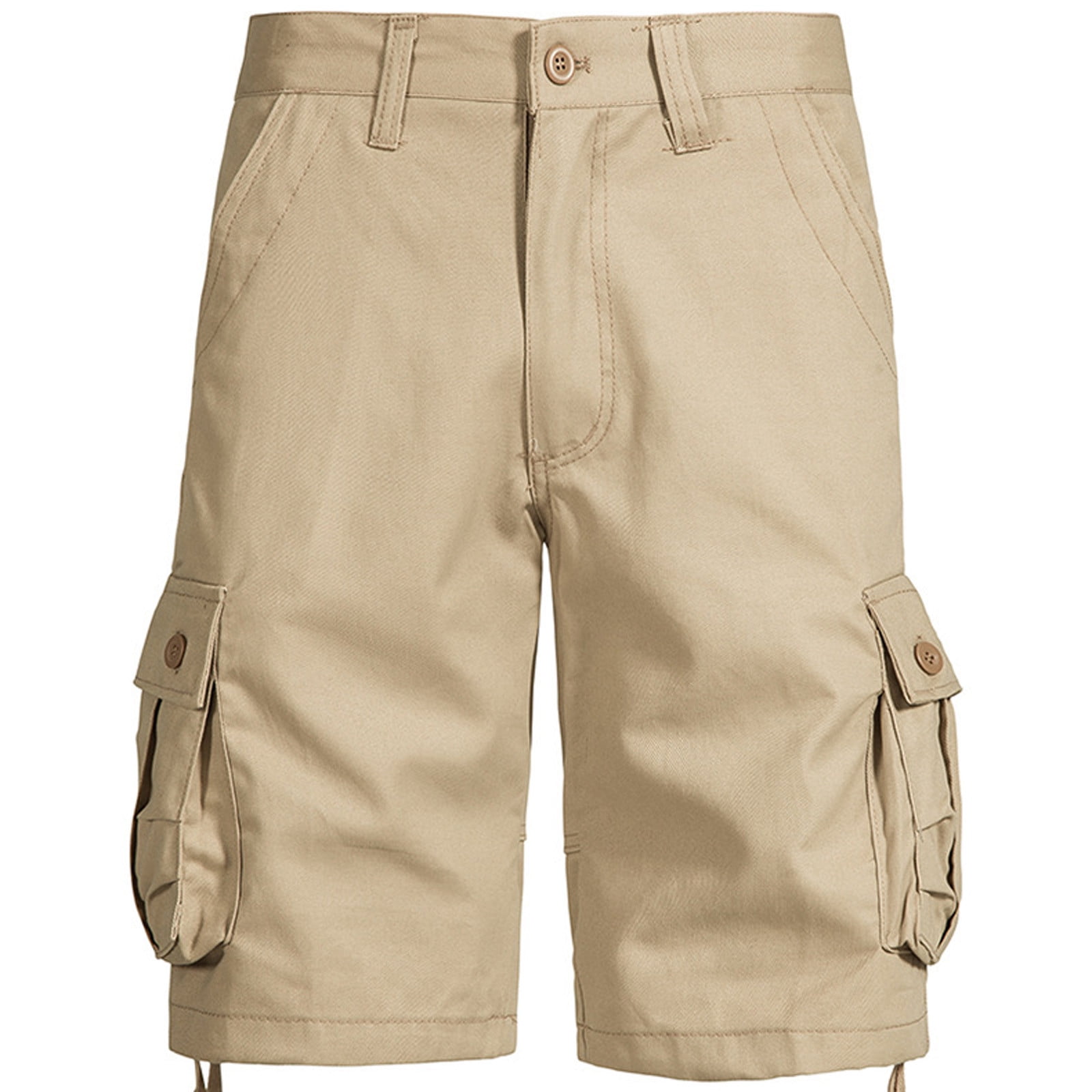 symoid Mens Cargo Shorts Clearance with Pockets Casual Beach Plus Size Summer Hawaiian Khaki