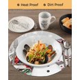 thumbnail image 3 of 15 Inch Round Placemats Set of 6, Grey Snowman Christmas Non Slip Heat Insulation PP Table Mats, Xmas Snowflake Birds Berry Winter Washable Place Mats for Kitchen Dining Party Table Decor, 3 of 7