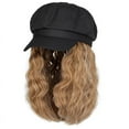 thumbnail image 2 of Newsboy Cap with Wavy Curly Hair Extensions for Women Hat Attached Synthetic Wig Short Extensions, 2 of 6
