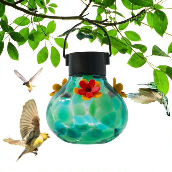 Upgraded Solar Lighted Hummingbirds Feeder Automatic Unit Patio Hanging Outdoor Decoration D