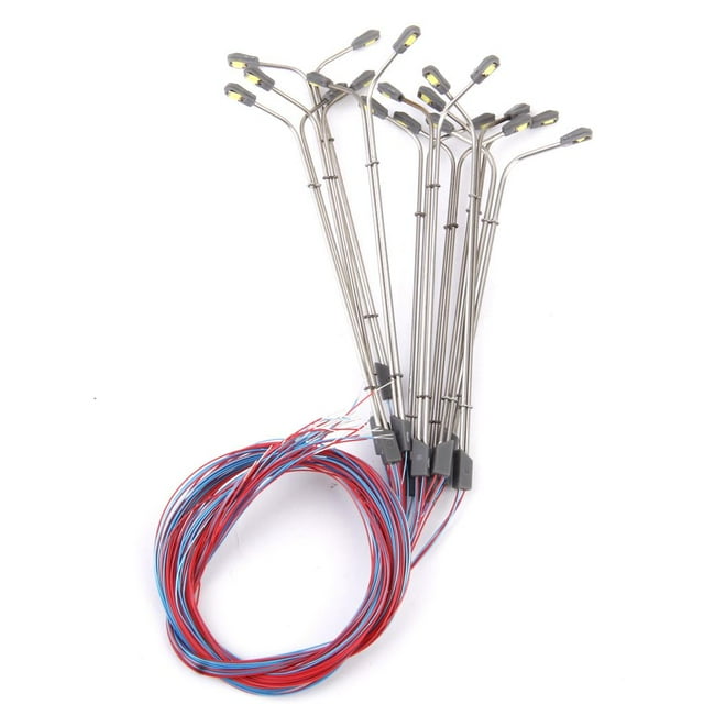 10pcs Mini Model Street Lamp Lamppost Double-end Light 1:150 Scale
