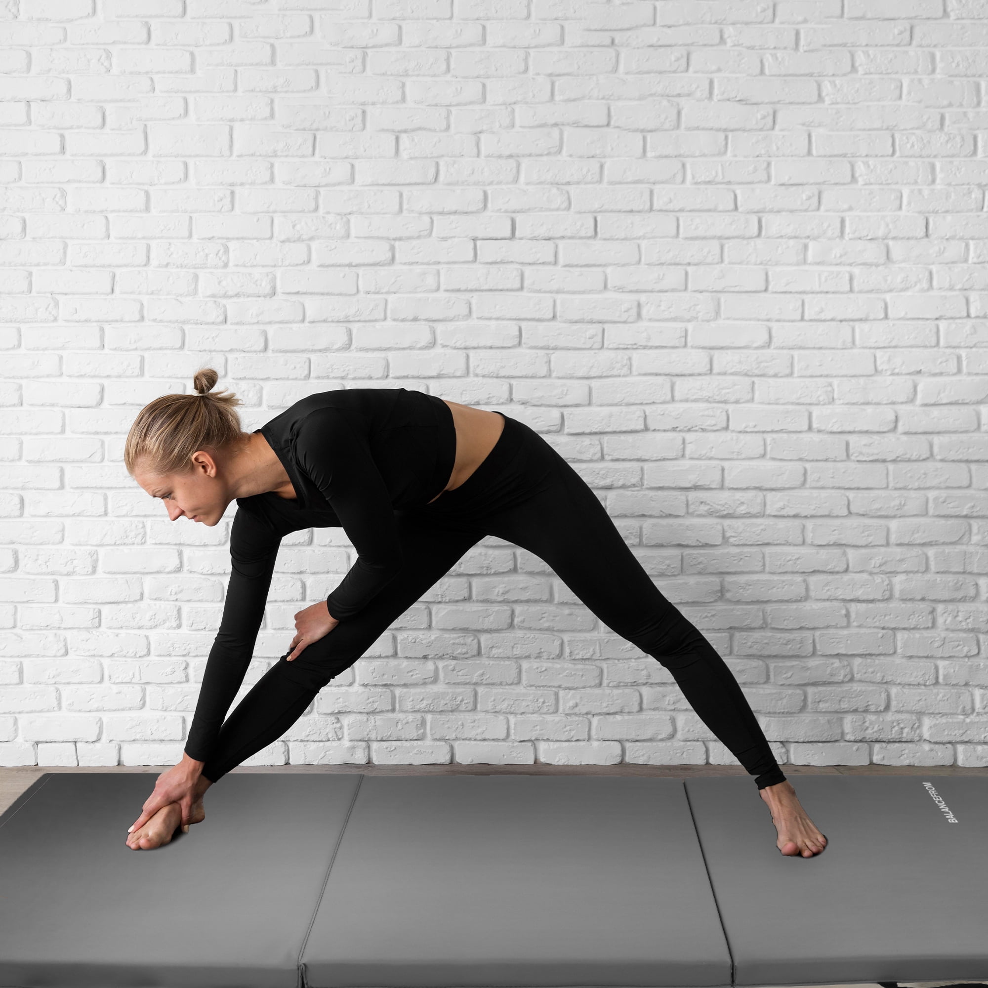 BalanceFrom Fitness GoGym 6 'x 2' x 1.5" Folding Exercise Gym Mat, Gray