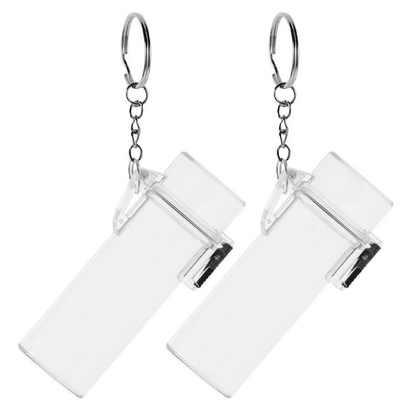 OUNONA  2 PCS Keychain Lighter Holder Cigarette Sleeve Travel White
