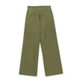 thumbnail image 6 of Girls and Toddlers' Sweatpants New 2025 Summer Teen Girls Casual Wide Leg Pants High Waisted Cute Tie Knot Pants Loose Flowy Beach Trousers Army Green 8 Years, 6 of 8