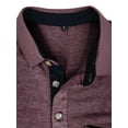 thumbnail image 3 of MAWCLOS T-Shirts pour Hommes Polo à Boutons Col à Revers Hauts d'Été Décontractés Plage Manches Courtes Blouse Rouge Foncé 2TG, 3 of 4