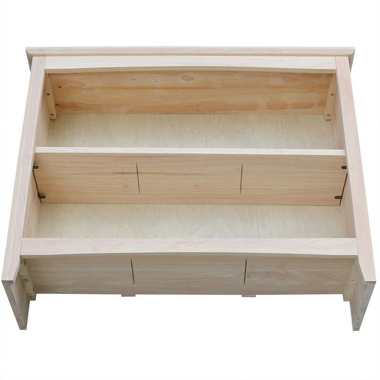 IC International Concepts Solid Wood Shaker Bookcase - 60 Inch Tall, Unfinished, 5 Shelves