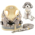 thumbnail image 1 of Harnais pour Petits Chiens, Chiots, Ajustable, Réfléchissant, Sans Traction (Kaki, TP), 1 of 8