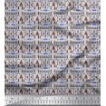 thumbnail image 1 of Soimoi Gray polyester Crepe Fabric Text & Christmas Tree Folk Art Print Sewing Fabric Yard 52 Inch Wide, 1 of 5