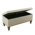 thumbnail image 4 of HomePop Large Storage Bench with Nailhead Trim - Taupe and Cream, 4 of 5