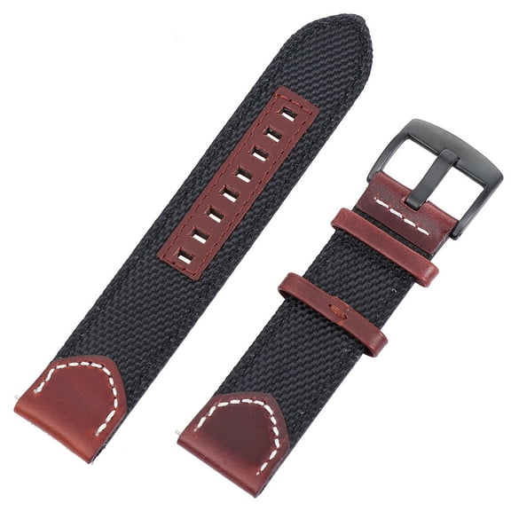 WHAMVOX  22 Mm Retro Nylon Strap 18mm Watch 19mm Black Smart Wristband
