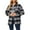 Black, variant on Women's Fashionable Plaid Long Sleeved Lapel Button Pocket Casual Loose Jacket, Tweed Outerwear for Fall and Winter Fashion,Black,L
