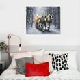 thumbnail image 4 of JEUXUS Horse Drawn Sleigh Canvas Print Snowy Winter Scene Light Up Wall Art with Cardinals, 4 of 4