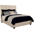 thumbnail image 1 of Manhattan Fabric Upholstered "Steel-Core" Platform King Bed/4-Drawers Ivory, 1 of 4