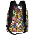 thumbnail image 3 of Lsque Mario Pattern Backpack – School Travel Canvas Daypack with Ergonomic Padded Straps, Multiple Compartments & Leather Handle, 3 of 5