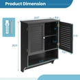 thumbnail image 3 of ZYPPP Bathroom Cabinet Wall Mounted - Hanging Medicine Cabinet with 2 Louvered Doors, 3-Position Adjustable Shelf, Towel Bar, Above Toilet Cabinet, Over The Toilet Space Saver Cabinet (Black), 3 of 10