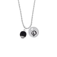 thumbnail image 2 of Delight Jewelry 12mm Black Roller Glass Spinner Silvertone Script Initial Disc - D - Charm Necklace, 20"+3", 2 of 4